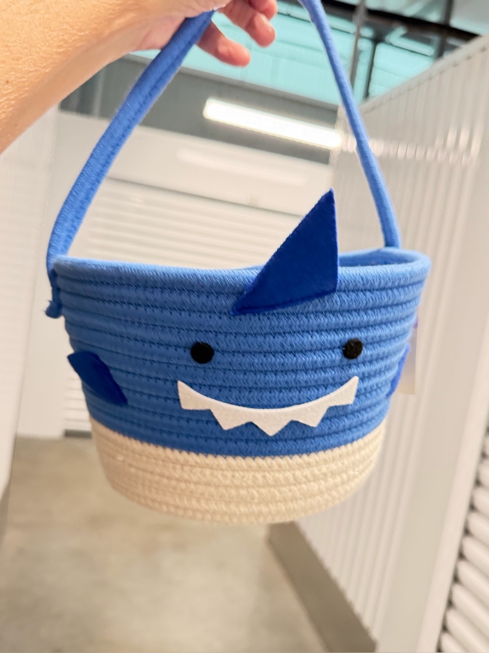 Blue Shark Rope Basket Kids Carry Bag Easter basket nwt by spritz several avail